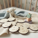 Plaques rondes bébé – Bienvenue & 12 premiers mois