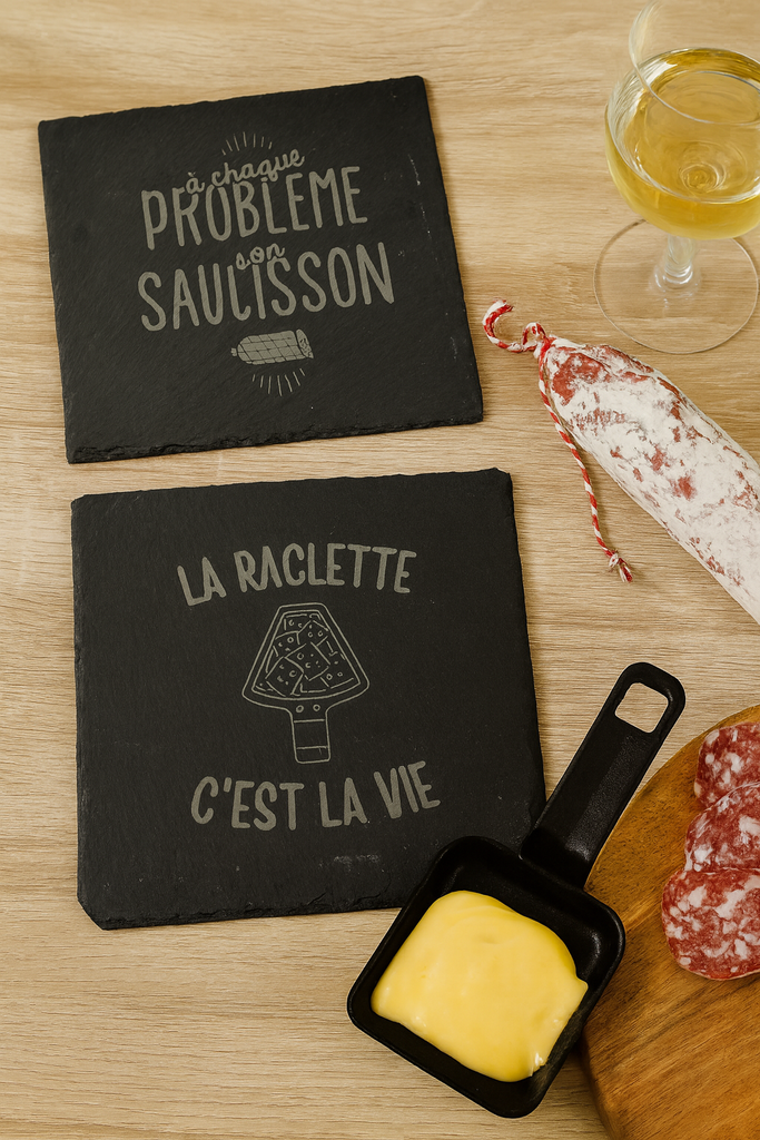Ardoises Apéro/Raclette (La raclette c'est la vie)